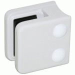 PINCES À VERRE CARRÉ 45X45 MM POUR GARDE-CORPS – SUPPORT ARRONDI – ZAMAK BLANC DESIGN PRODUCTION