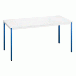 TABLE MULTI-USAGES L 160 X P 80 CM BLANC PIEDS BLEU