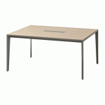 TABLE OPALE L 160 X P 120 CM AVEC TOP ACCESS ET GOULOTTE ORME PIED GRIS OMBRE