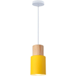 E27 LUSTRE SUSPENSION FER FORGÉ CRÉATIF RÉGLABLE CHAMBRE SALON MACARON LAMPE SUSPENSION (JAUNE) - JAUNE