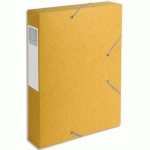 BOITE DE CLASSEMENT 3 RABATS ET ELASTIQUE CARTOBOX - DOS 6 CM - CARTE LUSTREE 7/10E - JAUNE - LOT DE 10