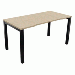 BUREAU ASTRO ARCHE DROIT ÉCHANCRÉ 140 X 70 CHÊNE FIL/NOIR - BURONOMIC