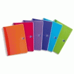 CAHIER OXFORD MY COLOURS - RELIURE SPIRALES - A4 - 100 PAGES - LIGNE 7MM - COUVERTURES POLYPRO ASSORTIES