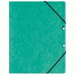 LOT DE 10 - CHEMISE À ÉLASTIQUE SANS RABAT CARTE EXACOMPTA 24 X 32 CM DOS 2,5 CM VERTE