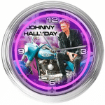 JOHNNY HALLYDAY - HORLOGE NÉON VIOLETTE