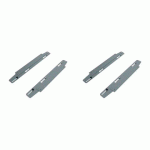 JEU DE 4 PLATINES COULISSANTES POUR PIED EXTÉRIEURS ECLA POUR PÔLE DE 2 BUREAUX FINITION ALUMINIUM