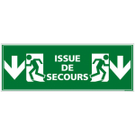 SIGNALETIQUE.BIZ FRANCE - PANNEAU ISSUE DE SECOURS FLÈCHES VERS LE BAS. PANNEAU SORTIE DE SECOURS. AUTOCOLLANT ISSUE SECOURS, PVC, ALU - ALUMINIUM 2