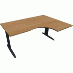 PLAN COMPACT 160X80X120 CM RETOUR DROITE GRIS/HÊTRE - EOL