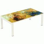 TABLE BASSE EASY OFFICE 114X60 CM PIED BLANC PLATEAU CAMAIEU - MANUTAN COLLECTIVITÉS