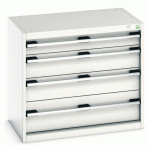 ARMOIRE D\'ATELIER À TIROIRS CUBIO SL-857-4.1 GRIS CLAIR - MANUTAN COLLECTIVITÉS