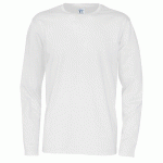 COTTOVER T-SHIRT MANCHES LONGUES HOMME - CERTIFIÉ GOTS BLANC - TAILLE XXXL