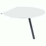 EXTENSION RONDE GARY P/RETOUR 80 CM PIED ANTH. PLATEAU BLANC - MBA