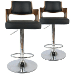 LOT DE 2 CHAISES DE BAR PADDINGTON 110CM NOISETTE & NOIR - PARIS PRIX