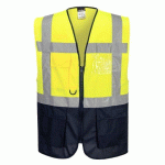 LOT DE 3 - PORTWEST C476 GILET EXECUTIVE WARSAW JAUNE/NOIR - TAILLE XL