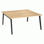 PÔLE 2 BUREAUX CHÊNE CLAIR L 160 X 163 CM - EXPRIM - PIÉTEMENT ANTHRACITE