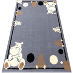 TAPIS BCF FLASH HIPPO 3993 - HIPPOPOTAME GRIS GREY 160X220 CM