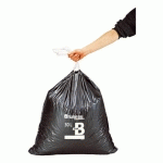 SAC POUBELLE 30 LITRES À LIENS COULISSANTS BRUNEAU GRIS - 100 SACS
