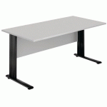 TABLE DROITE L160X80 GRIS ANTHRACITE - MANUTAN EXPERT