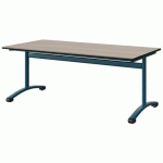 TABLE MALIBU 160X80 T4 DL STRA ANTIB ACACIA/NOIR BLEU 5025