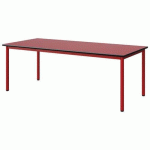 TABLE MALIBU 180X80 T4 4P STRA ROUGE U321/NOIR ROUGE 3020