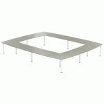TABLE RÉUNION ATEM 500 X 400 CM PIED ROND BLANC /CHÊNE GRIS - MBA