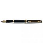 WATERMAN STYLO PLUME MOYENNE EXPERT CORPS LAQUÉ NOIR, ATTRIBUTS OR (GT)