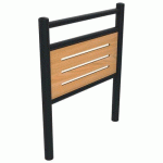 BARRIÈRE HESI 1 M TÊTE BOMBÉE TECK AJOURÉ/MÉTAL GRIS 7016 - BUTON DESIGN