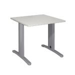 BUREAU DROIT IMEDIA - L. 80 X P. 80 CM - PLATEAU GRIS - PIEDS ALUMINIUM