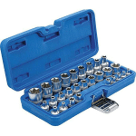 COFFRET DE 28 DOUILLES COURTES CARRE 1/4 3/8 ET 1/2 PROFIL TORX E BGS DE E4 À E2