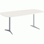 TABLE TAMARIS 190 X 80 PL.BLANC/BLANC PIET.ARGENT/ARGENT