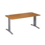 BUREAU DROIT IMEDIA - L. 160 X P. 80 CM - PLATEAU MERISIER - PIEDS ALUMINIUM