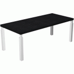 BUREAU PIEDS MÉTAL SECTION CARRÉE ROYAL 180CM - NOIR - BLANC - ARTARREDI