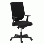 CHAISE DE BUREAU NAO TISSU NOIR - DOSSIER HAUT ACCOUDOIRS FIXES - MÉCANISME SYNCHRONE - PIEDS NOIRS