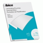 POCHETTES DE PLASTIFICATION BRILLANTES IBICO - A5 - 75 MICRONS - BOITE DE 125