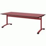 TABLE MALIBU 180X80 T4 DL ST ANTIB ROUG U321/NOIR ROUGE 3020