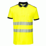 LOT DE 2 - PORTWEST T180 POLO HV PW3 JAUNE/NOIR - TAILLE L