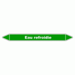 LOT DE 3 - MARQUEUR TUYAUTERIE - EAU REFROIDIE - VINYLE LAMINÉ - NFX 08-105 355 X 37 MM