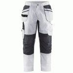 PANTALON DE TRAVAIL PEINTRE STRETCH BLANC/GRIS FONCÉ TAILLE 44C - BLAKLADER