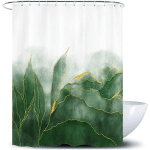 RIDEAU DE DOUCHE OMBRE OR VERT, DÉCORATION D'ART MODERNE DE SALLE DE BAIN, POLYESTER IMPERMÉABLE EN TISSU RAYÉ OR VERT, 72 X 72 POUCES