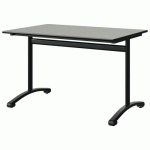 TABLE MALIBU 120X80 T6 DL ST ISOSON GRIS 1400/NOIR NOIR 9005 - MANUTAN EXPERT