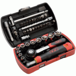 COFFRET DE DOUILLES ET ACCESSOIRES POCKET LIGHT ¼'' - SAM OUTILLAGE - 73-R39