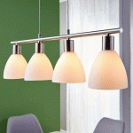 LINDBY, SUSPENSION SIMEON, COULEUR NICKEL, VERRE, 73 CM, E14