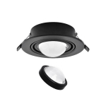 LINDBY SPOT ENCASTRABLE JYLA, NOIR, 4.200 K,Ø 13 CM, LENTILLE