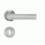 POIGNÉES DE PORTE SUR ROSACES RONDES SÉRIE ER 51 LONDON - INOX SATINÉ -CLÉ L KARCHER DESIGN