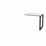 RETOUR P/TABLE OFFICE PRO PIED CARRE 80X60 CM GRIS PIED NOIR