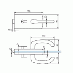 SERRURE DE MILIEU CYLINDRE DOUBLE BÉQUILLES LAGUNE 4300 CHROMÉ BRILLANT - STREMLER - 4300.30.0