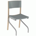 CHAISE ELSA ASS/DOS GINKGO PIERRE STR BOIS NATUR MÉTAL 9006 - MOBIDECOR