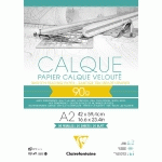 PAPIER CALQUE BLOC COLLÉ 50F A2 90/95G - TRANSPARENT - LOT DE 2