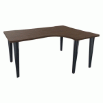 BUREAU EVIDENCE ASYMÉTRIQUE 160X120 RETOUR D NOYER/ANTHRACITE - VINCO