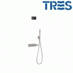 KIT DE BAIGNOIRE THERMOSTATIQUE ÉLECTRONIQUE ET ENCASTRÉ SHOWER TECHNOLOGY ACIER - TRES 09288556AC